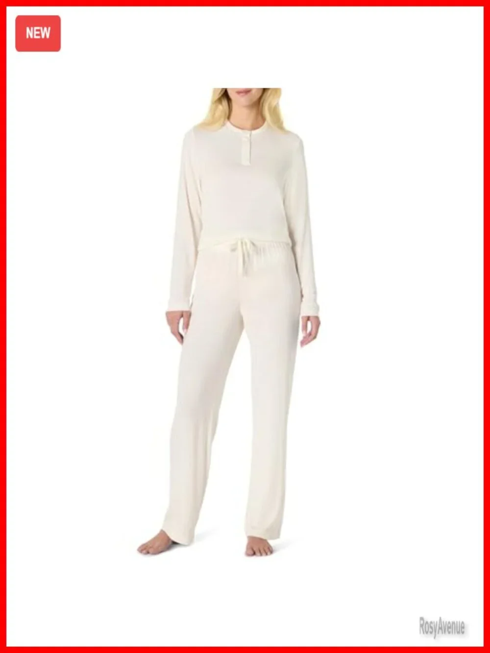Women's Long Sleeve Henley Pajama Set - Soft Modal Jersey - Pajama Set